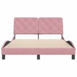 Casa si Gradina - Mobilier - Paturi si accesorii - Paturi - Cadru de pat cu tablie, roz, 140x200 cm, catifea - Infinity.ro