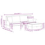 Casa si Gradina - Mobilier - Canapele si coltare - Canapele - Canapea extensibila 2 locuri/perne/taburet, gri inchis, catifea - Infinity.ro