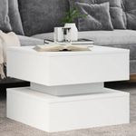 Casa si Gradina - Mobilier - Mese si birouri - Masute de cafea - Masuta de cafea cu lumini LED, alb, 50x50x40 cm - Infinity.ro