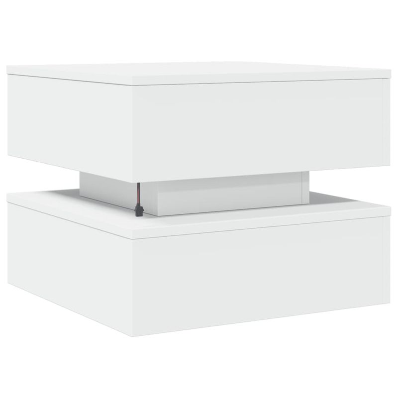 Casa si Gradina - Mobilier - Mese si birouri - Masute de cafea - Masuta de cafea cu lumini LED, alb, 50x50x40 cm - Infinity.ro