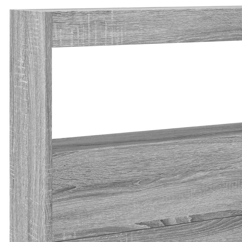 Casa si Gradina - Mobilier - Paturi si accesorii - Accesorii paturi - Tablie de pat cu dulap si LED, gri sonoma, 220x17x102 cm - Infinity.ro