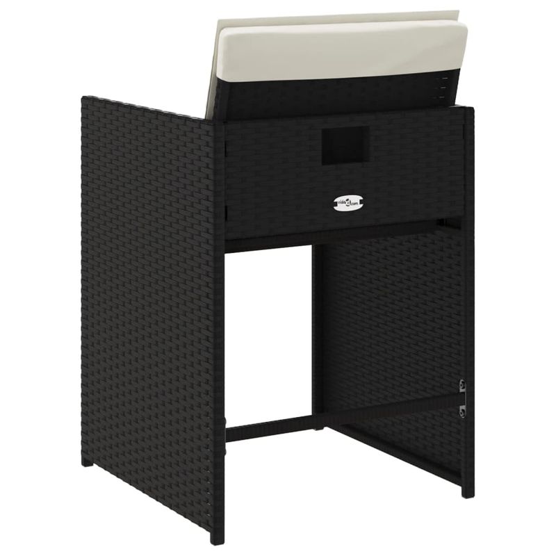 Casa si Gradina - Gradina si terasa - Mobilier exterior - Scaune si sezlonguri gradina - Scaune de gradina cu perne, 4 buc., negru, poliratan - Infinity.ro