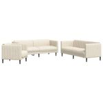 Casa si Gradina - Mobilier - Seturi de mobilier - Seturi living - Set de canapele, 3 piese, crem, material - Infinity.ro