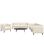 Casa si Gradina - Mobilier - Seturi de mobilier - Seturi living - Set de canapele, 3 piese, crem, material - Infinity.ro