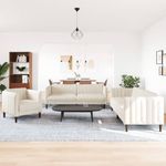 Casa si Gradina - Mobilier - Seturi de mobilier - Seturi living - Set de canapele, 3 piese, crem, material - Infinity.ro