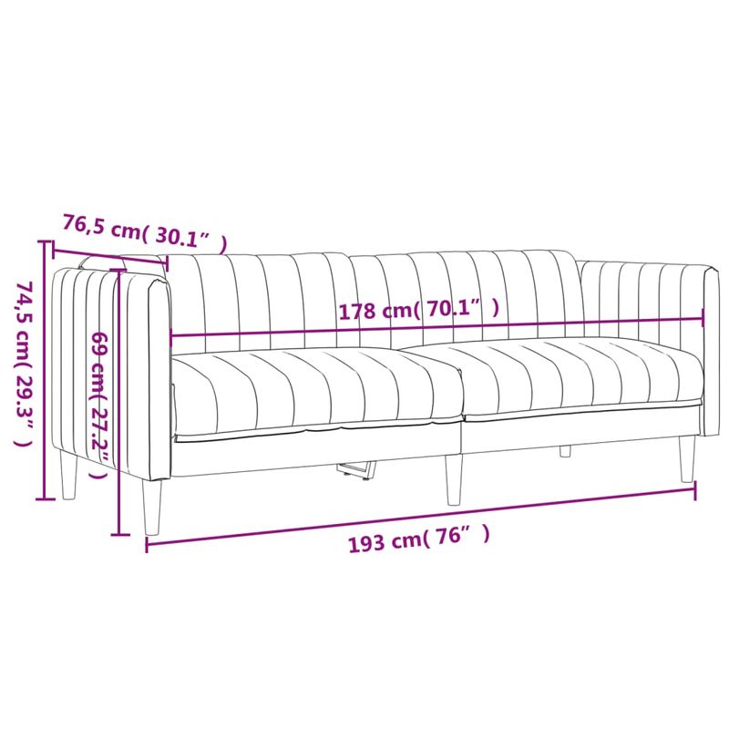Casa si Gradina - Mobilier - Seturi de mobilier - Seturi living - Set de canapele, 3 piese, crem, material - Infinity.ro