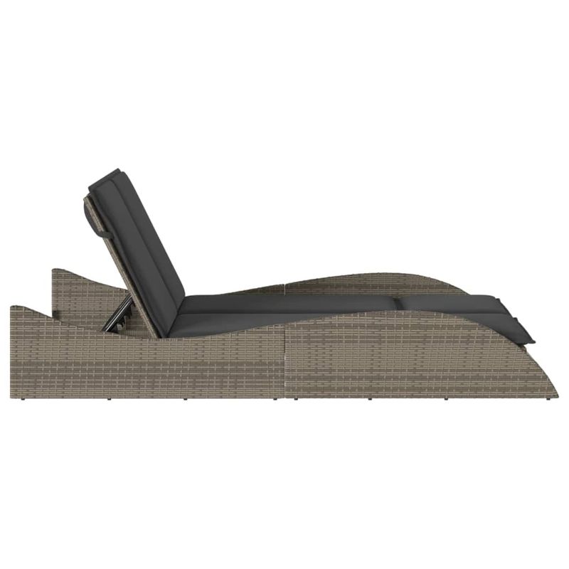 Casa si Gradina - Gradina si terasa - Mobilier exterior - Scaune si sezlonguri gradina - Sezlong cu perne, gri, 114x205x73 cm, poliratan - Infinity.ro