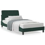 Casa si Gradina - Mobilier - Paturi si accesorii - Paturi - Cadru de pat cu lumini LED, verde inchis, 100x200 cm, catifea - Infinity.ro