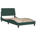 Casa si Gradina - Mobilier - Paturi si accesorii - Paturi - Cadru de pat cu lumini LED, verde inchis, 100x200 cm, catifea - Infinity.ro