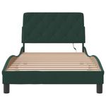 Casa si Gradina - Mobilier - Paturi si accesorii - Paturi - Cadru de pat cu lumini LED, verde inchis, 100x200 cm, catifea - Infinity.ro