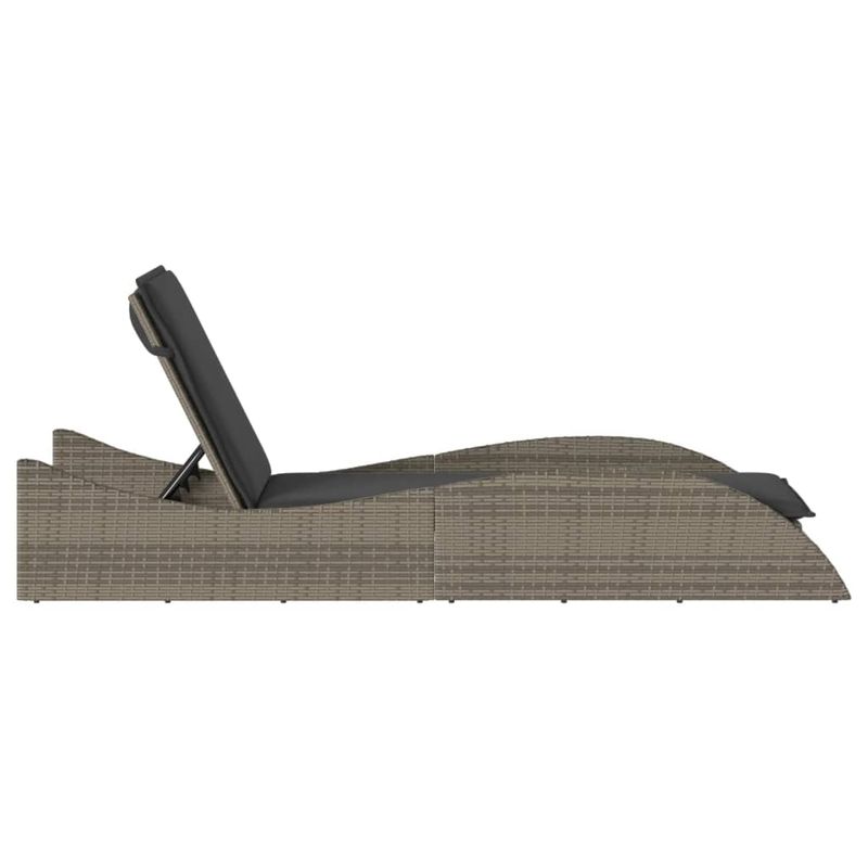 Casa si Gradina - Gradina si terasa - Mobilier exterior - Scaune si sezlonguri gradina - Sezlong cu perna, gri, 60x205x73 cm, poliratan - Infinity.ro