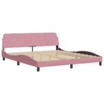 Casa si Gradina - Mobilier - Paturi si accesorii - Paturi - Cadru de pat cu tablie, roz, 180x200 cm, catifea - Infinity.ro