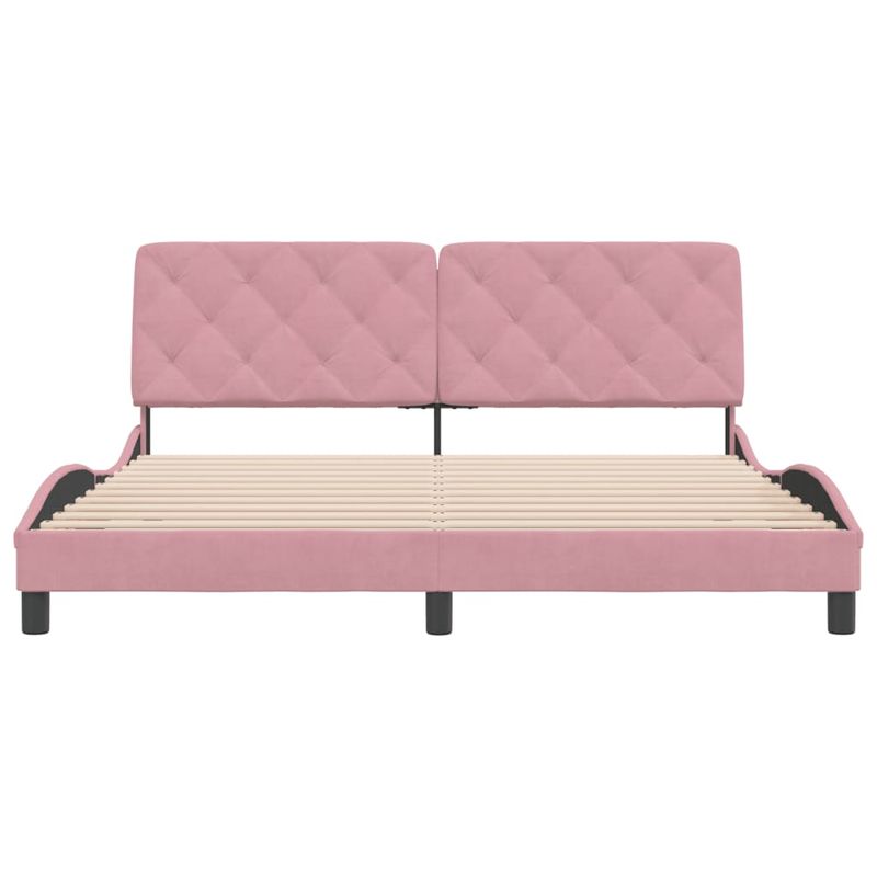 Casa si Gradina - Mobilier - Paturi si accesorii - Paturi - Cadru de pat cu tablie, roz, 180x200 cm, catifea - Infinity.ro