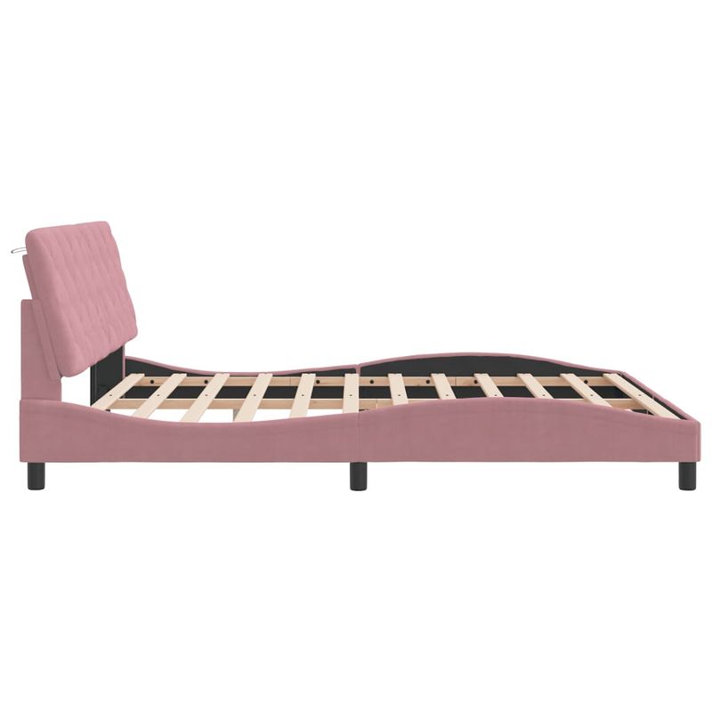 Casa si Gradina - Mobilier - Paturi si accesorii - Paturi - Cadru de pat cu tablie, roz, 180x200 cm, catifea - Infinity.ro