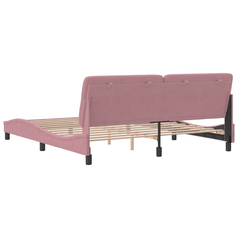 Casa si Gradina - Mobilier - Paturi si accesorii - Paturi - Cadru de pat cu tablie, roz, 180x200 cm, catifea - Infinity.ro