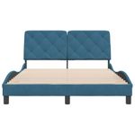 Casa si Gradina - Mobilier - Paturi si accesorii - Paturi - Cadru de pat cu tablie, albastru, 140x190 cm, catifea - Infinity.ro