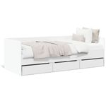 Casa si Gradina - Mobilier - Paturi si accesorii - Paturi - Cadru pat de zi cu sertare, alb, 90x200 cm, lemn prelucrat - Infinity.ro
