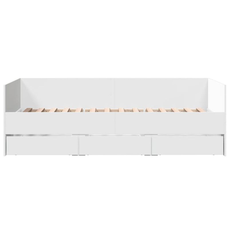 Casa si Gradina - Mobilier - Paturi si accesorii - Paturi - Cadru pat de zi cu sertare, alb, 90x200 cm, lemn prelucrat - Infinity.ro