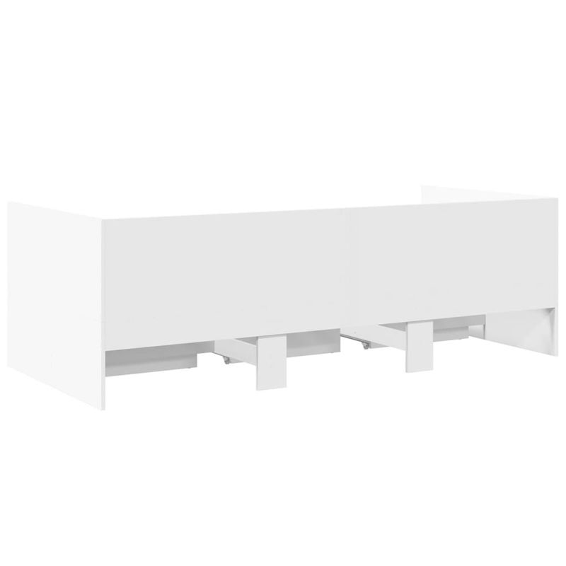 Casa si Gradina - Mobilier - Paturi si accesorii - Paturi - Cadru pat de zi cu sertare, alb, 90x200 cm, lemn prelucrat - Infinity.ro