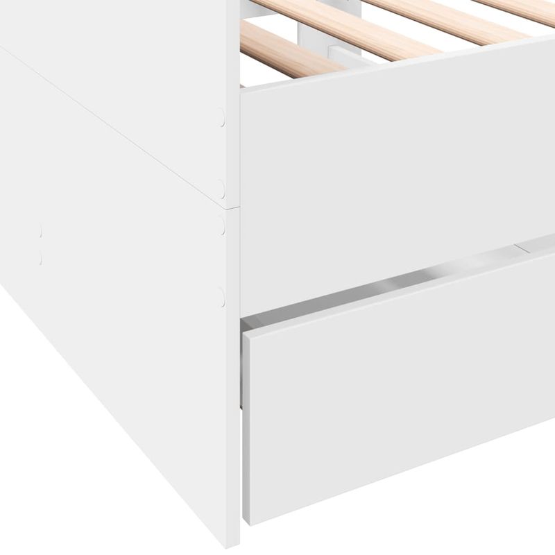 Casa si Gradina - Mobilier - Paturi si accesorii - Paturi - Cadru pat de zi cu sertare, alb, 90x200 cm, lemn prelucrat - Infinity.ro