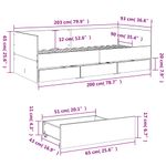 Casa si Gradina - Mobilier - Paturi si accesorii - Paturi - Cadru pat de zi cu sertare, alb, 90x200 cm, lemn prelucrat - Infinity.ro