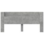 Casa si Gradina - Mobilier - Paturi si accesorii - Accesorii paturi - Tablie de pat cu dulap si LED, gri beton, 200x16,5x103,5 cm - Infinity.ro