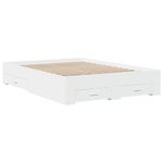 Casa si Gradina - Mobilier - Paturi si accesorii - Paturi - Cadru de pat cu sertare, alb, 135x190 cm, lemn prelucrat - Infinity.ro