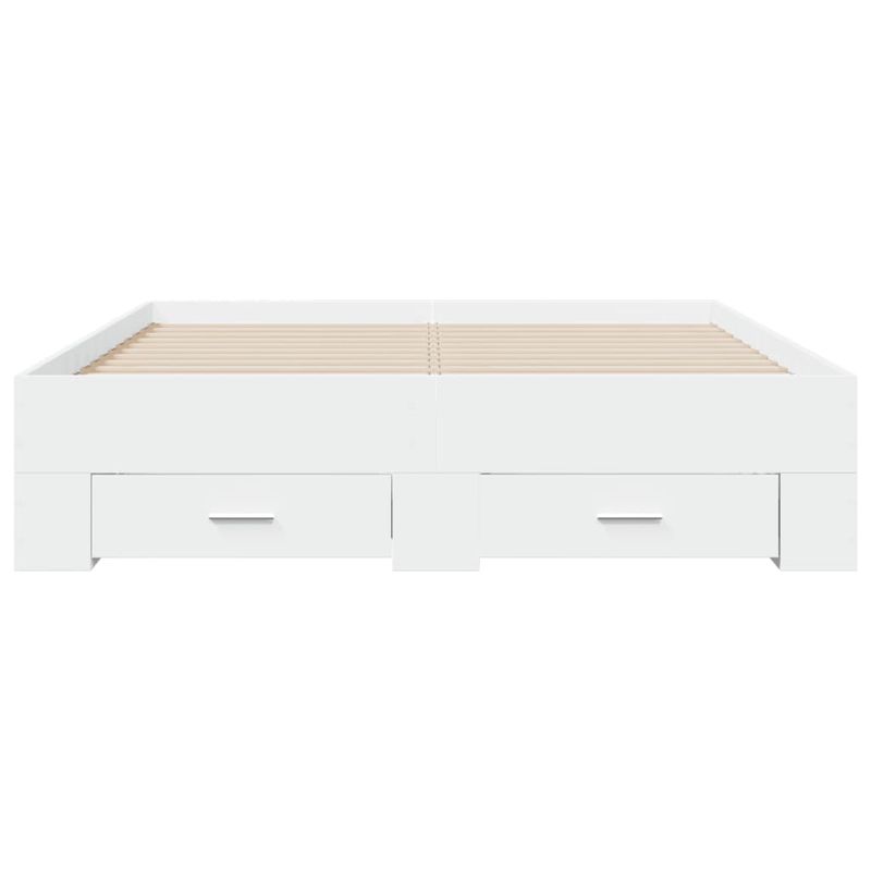 Casa si Gradina - Mobilier - Paturi si accesorii - Paturi - Cadru de pat cu sertare, alb, 135x190 cm, lemn prelucrat - Infinity.ro
