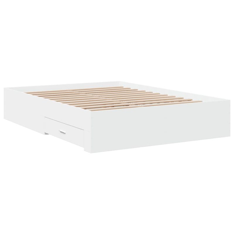 Casa si Gradina - Mobilier - Paturi si accesorii - Paturi - Cadru de pat cu sertare, alb, 135x190 cm, lemn prelucrat - Infinity.ro