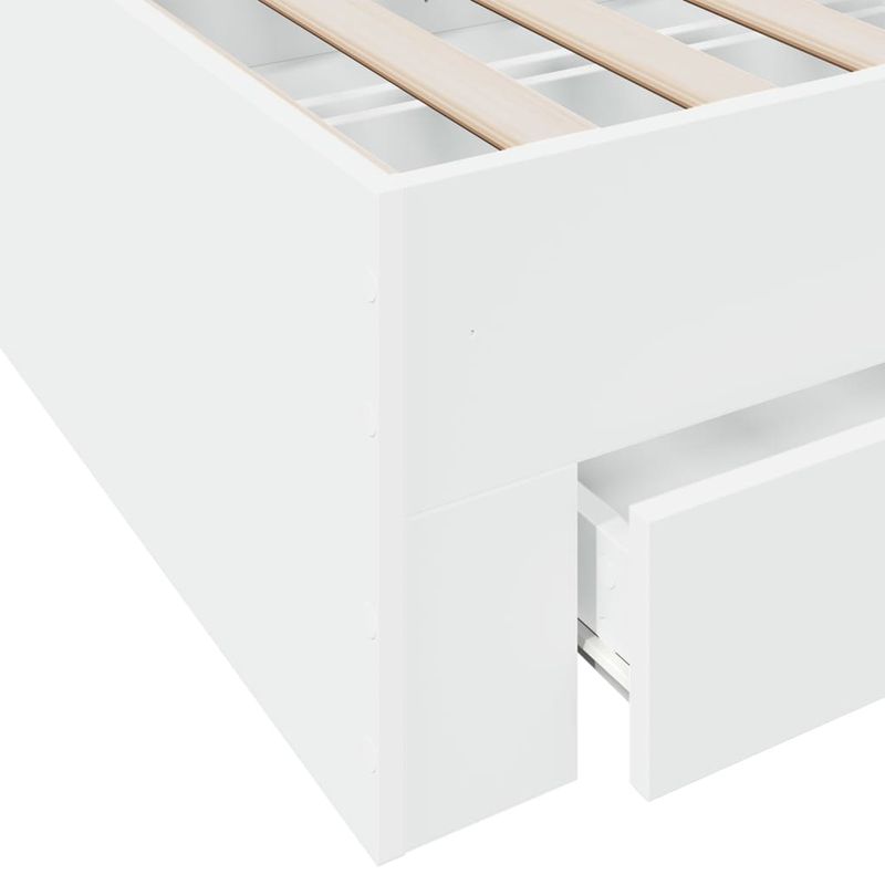 Casa si Gradina - Mobilier - Paturi si accesorii - Paturi - Cadru de pat cu sertare, alb, 135x190 cm, lemn prelucrat - Infinity.ro