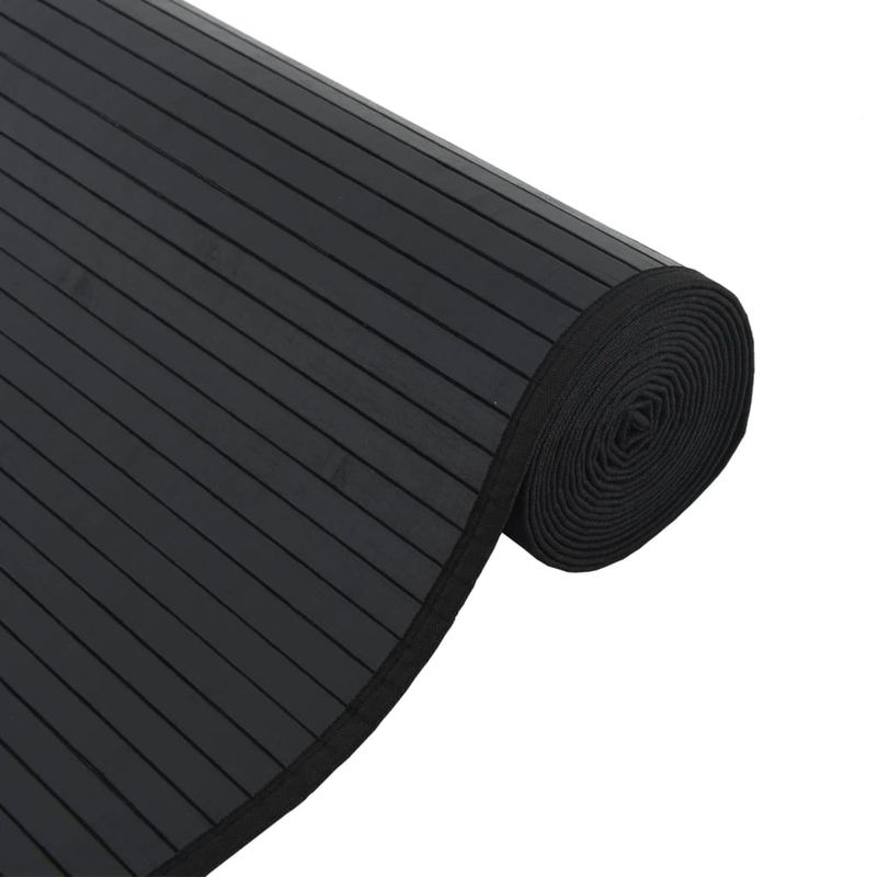 Casa si Gradina - Textile si covoare - Covoare - Covoare casa - Covor dreptunghiular, negru, 100x100 cm, bambus - Infinity.ro