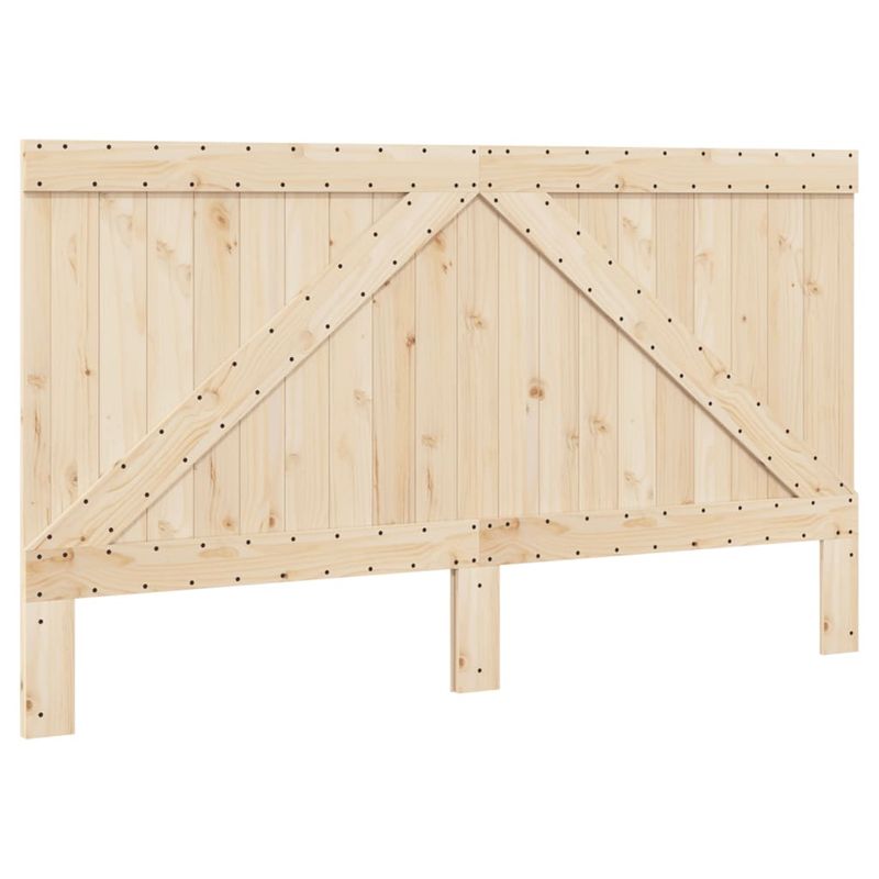 Casa si Gradina - Mobilier - Paturi si accesorii - Paturi - Cadru pat cu tablie 200x200 cm, lemn masiv de pin, model with triangle headboard - Infinity.ro