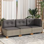 Casa si Gradina - Gradina si terasa - Mobilier exterior - Canapele si fotolii gradina - Canapea de gradina cu perne, cu 3 locuri, gri, poliratan - Infinity.ro
