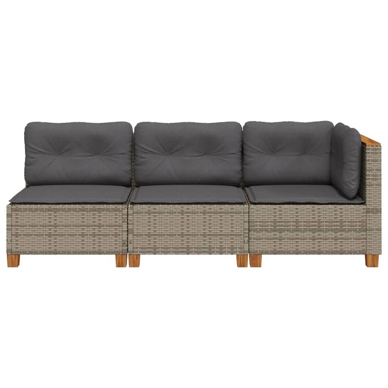 Casa si Gradina - Gradina si terasa - Mobilier exterior - Canapele si fotolii gradina - Canapea de gradina cu perne, cu 3 locuri, gri, poliratan - Infinity.ro