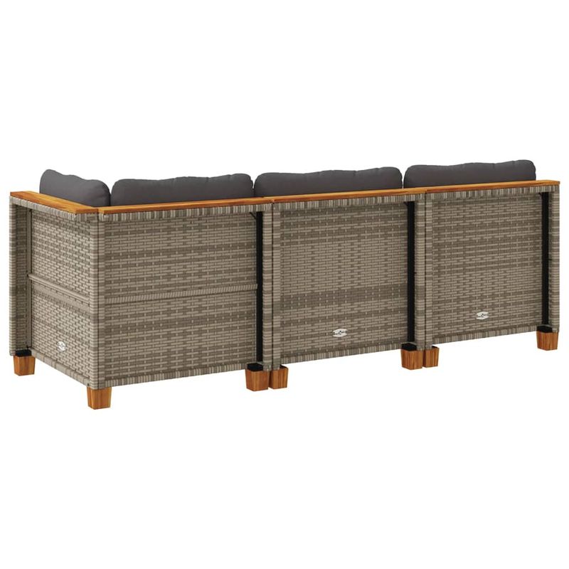 Casa si Gradina - Gradina si terasa - Mobilier exterior - Canapele si fotolii gradina - Canapea de gradina cu perne, cu 3 locuri, gri, poliratan - Infinity.ro