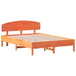 Casa si Gradina - Mobilier - Paturi si accesorii - Paturi - Cadru de pat cu tablie, maro ceruit, 160x200 cm, lemn masiv pin - Infinity.ro