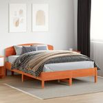 Casa si Gradina - Mobilier - Paturi si accesorii - Paturi - Cadru de pat cu tablie, maro ceruit, 160x200 cm, lemn masiv pin - Infinity.ro