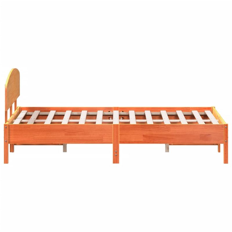 Casa si Gradina - Mobilier - Paturi si accesorii - Paturi - Cadru de pat cu tablie, maro ceruit, 160x200 cm, lemn masiv pin - Infinity.ro
