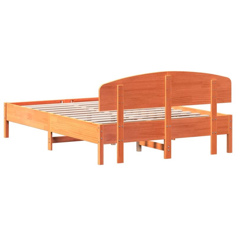 Casa si Gradina - Mobilier - Paturi si accesorii - Paturi - Cadru de pat cu tablie, maro ceruit, 160x200 cm, lemn masiv pin - Infinity.ro
