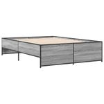 Casa si Gradina - Mobilier - Paturi si accesorii - Paturi - Cadru de pat, gri sonoma, 135x190 cm, lemn prelucrat si metal - Infinity.ro