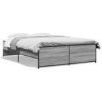 Casa si Gradina - Mobilier - Paturi si accesorii - Paturi - Cadru de pat, gri sonoma, 135x190 cm, lemn prelucrat si metal - Infinity.ro