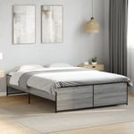 Casa si Gradina - Mobilier - Paturi si accesorii - Paturi - Cadru de pat, gri sonoma, 135x190 cm, lemn prelucrat si metal - Infinity.ro