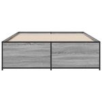 Casa si Gradina - Mobilier - Paturi si accesorii - Paturi - Cadru de pat, gri sonoma, 135x190 cm, lemn prelucrat si metal - Infinity.ro
