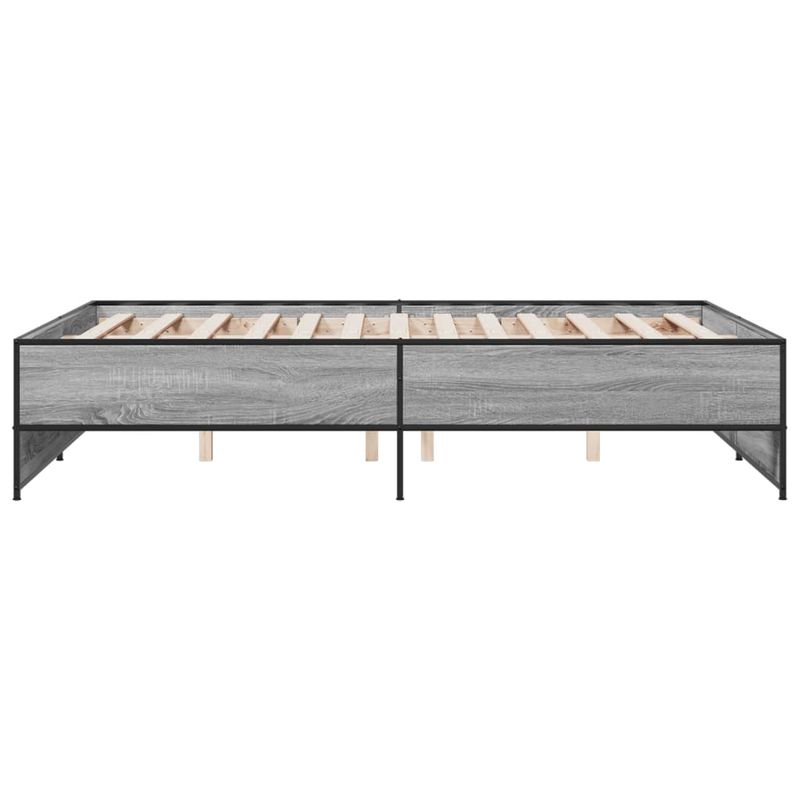 Casa si Gradina - Mobilier - Paturi si accesorii - Paturi - Cadru de pat, gri sonoma, 135x190 cm, lemn prelucrat si metal - Infinity.ro
