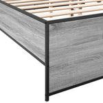 Casa si Gradina - Mobilier - Paturi si accesorii - Paturi - Cadru de pat, gri sonoma, 135x190 cm, lemn prelucrat si metal - Infinity.ro