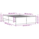Casa si Gradina - Mobilier - Paturi si accesorii - Paturi - Cadru de pat, gri sonoma, 135x190 cm, lemn prelucrat si metal - Infinity.ro