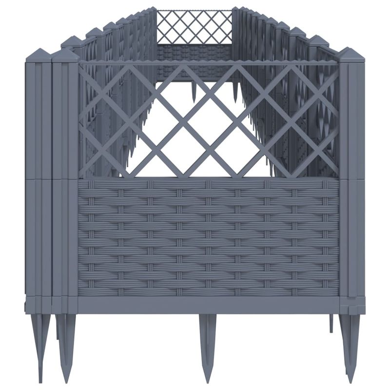 Casa si Gradina - Gradinarit si plante - Plante si ghivece - Ghivece si suporturi - Jardiniera de gradina cu tarusi, gri, 363,5x43,5x43,5 cm, PP - Infinity.ro