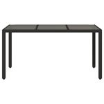 Casa si Gradina - Gradina si terasa - Mobilier exterior - Mese gradina - Masa gradina cu blat din sticla, negru, 150x90x75 cm, poliratan - Infinity.ro