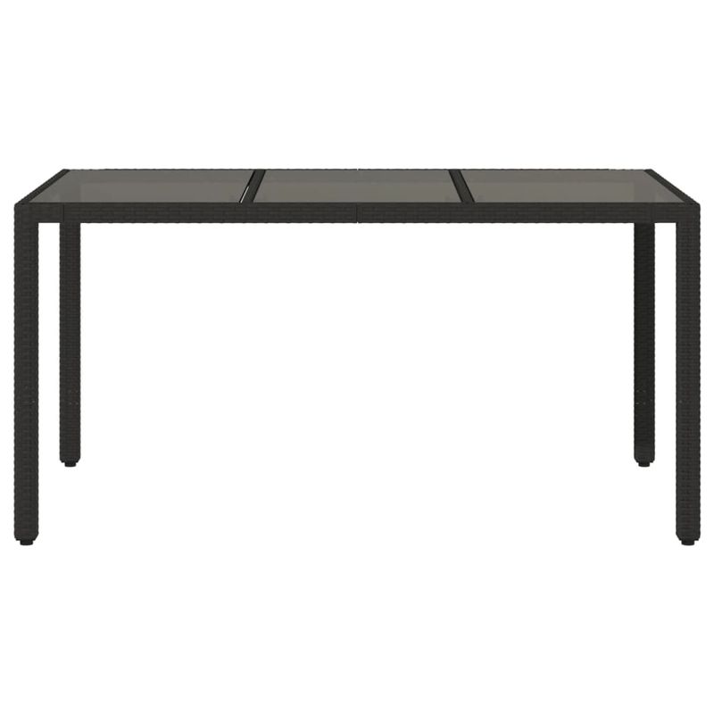 Casa si Gradina - Gradina si terasa - Mobilier exterior - Mese gradina - Masa gradina cu blat din sticla, negru, 150x90x75 cm, poliratan - Infinity.ro