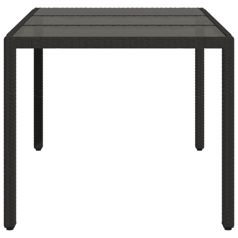 Casa si Gradina - Gradina si terasa - Mobilier exterior - Mese gradina - Masa gradina cu blat din sticla, negru, 150x90x75 cm, poliratan - Infinity.ro